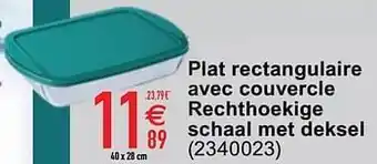Cora Plat rectangulaire avec couvercle rechthoekige schaal met deksel aanbieding