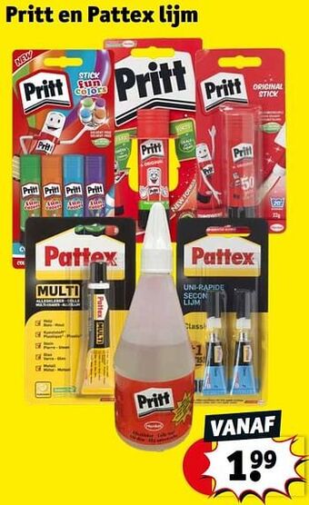 Kruidvat Pritt en pattex lijm aanbieding