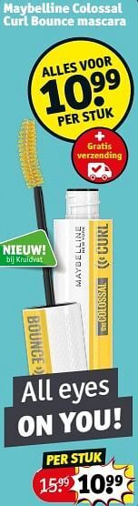 Kruidvat Maybelline colossal curl bounce mascara aanbieding