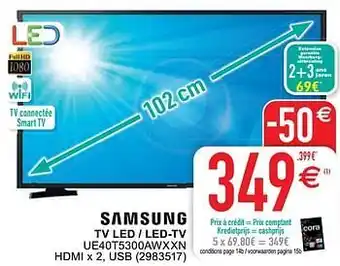 Cora Samsung tv led - led-tv ue40t5300awxxn aanbieding