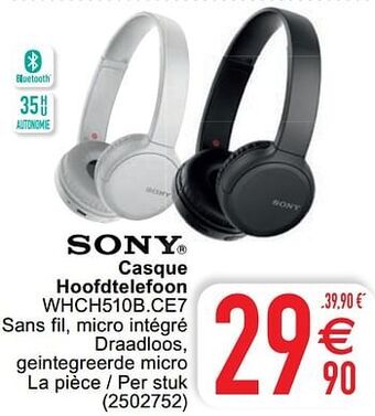 Cora Sony casque hoofdtelefoon whch510b.ce7 aanbieding