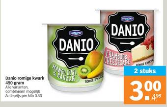 Albert Heijn Danio Romige Kwark 450 Gram aanbieding