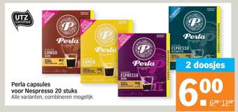 Albert Heijn Perla Capsules Voor Nespresso 20 Stuks aanbieding