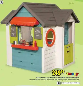 Smoby Chef House speelhuis, keuken en winkel 01526387