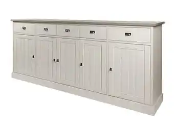 Deba Meubelen Highboard YORK 5 deuren - Lariks & crystal oak beige Beige aanbieding