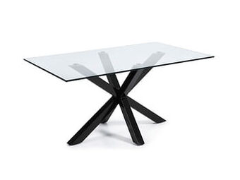 Deba Meubelen Tafel ARGO - Glas/zwart Zwart aanbieding