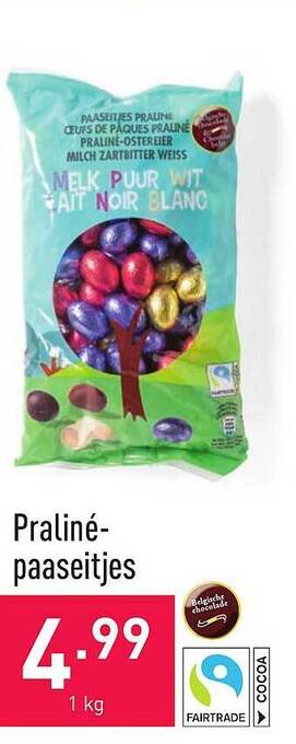 ALDI Praliné- Paaseitjes aanbieding