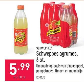 ALDI Schweppes Agrumes 6 St. aanbieding