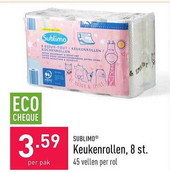 ALDI Sublimo Keukenrollen 8 St. aanbieding