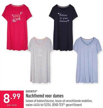 ALDI Queentex Nachthemd Voor Dames aanbieding