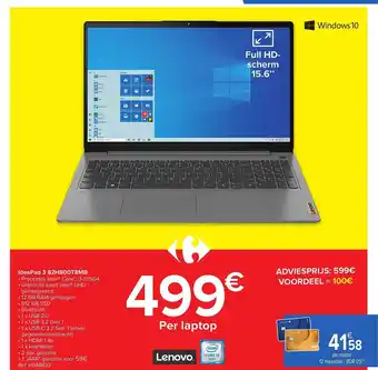 Carrefour Ideapad 3 82h800t 8mb Lenovo aanbieding