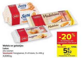Carrefour Wafels En Gebakjes Lotus aanbieding