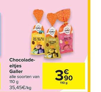 Carrefour Chocolade- Eitjes Galler aanbieding