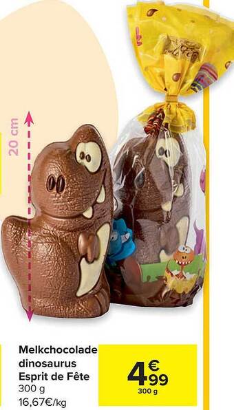 Carrefour Melkchocolade Dinosaurus Esprit De Fête aanbieding