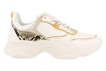 Berca Shoes Sprox Sneaker Laag Dames Chunky Trend Dierenprint - Wit aanbieding