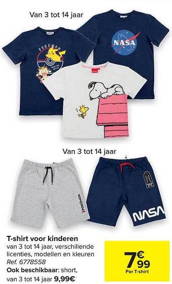 Carrefour T-shirt Voor Kinderen aanbieding