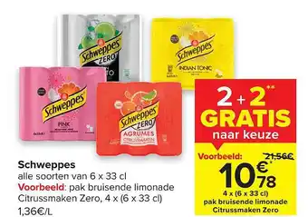 Carrefour Schweppes 2+2 Gratis aanbieding