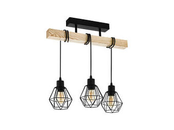 Deba Meubelen Hanglamp TOWNSHEND 5 - Zwart/hout Zwart aanbieding