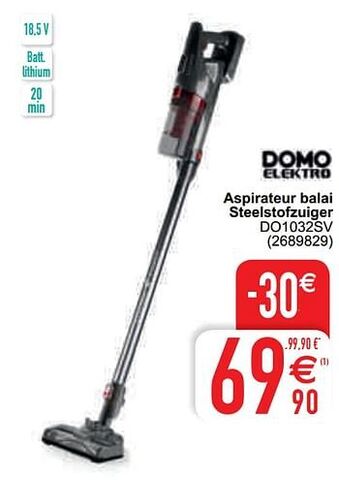 Cora Domo elektro aspirateur balai steelstofzuiger do1032sv aanbieding