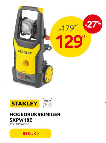 Brico Stanley Hogedrukreiniger SXPW18E aanbieding