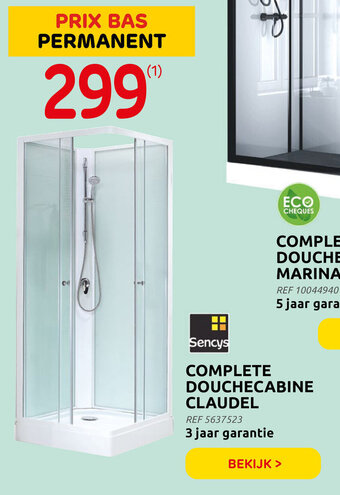 Brico Complete Douchecabine Claudel aanbieding