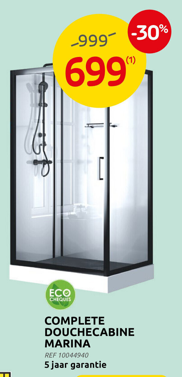 Complete Douchecabine Marina promotie bij Brico