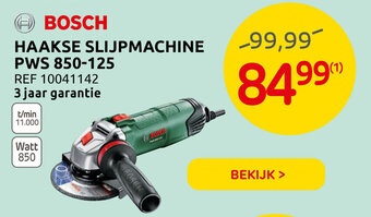 Brico Bosch Haakse Slijpmachine PWS 850-125 aanbieding
