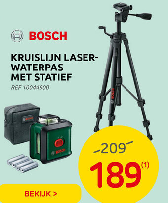 Brico Bosch Kruislijn Laserwaterpas Met Statief aanbieding