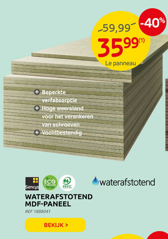 Brico Waterafstotend MDF-Paneel aanbieding