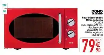 Cora Domo elektro four micro-ondes microgolfoven do2925 aanbieding