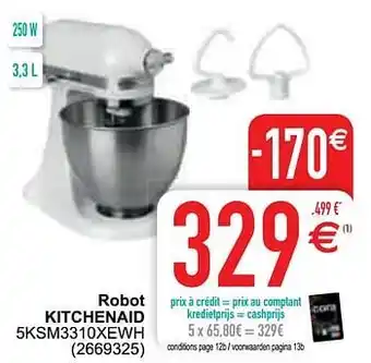 Robot kitchenaid 5ksm3310xewh
