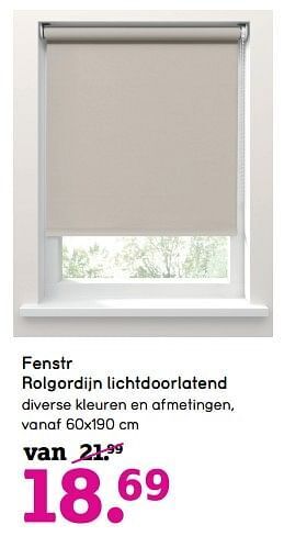 Leen Bakker Fenstr rolgordijn lichtdoorlatend aanbieding