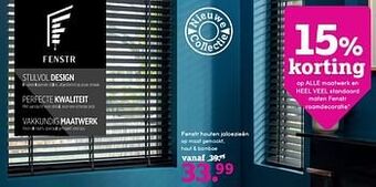 Leen Bakker Fenstr houten jaloezieën aanbieding
