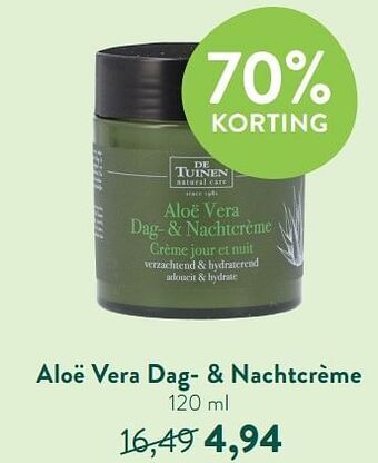Holland & Barrett Aloë vera dag- + nachtcrème aanbieding