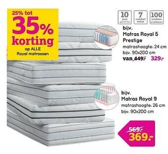 Leen Bakker Matras royal 9 aanbieding