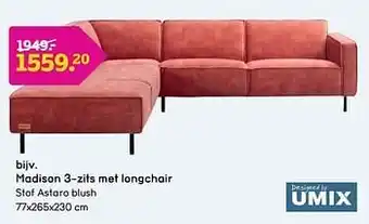 Leen Bakker Madison 3-zits met longchair aanbieding