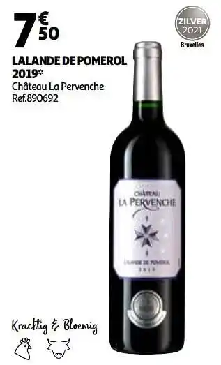 Auchan Lalande de pomerol 2019 château la pervenche aanbieding