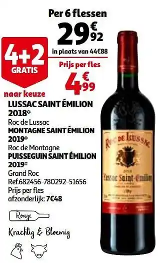 Auchan Lussac saint émilion 2018 roc de lussac aanbieding