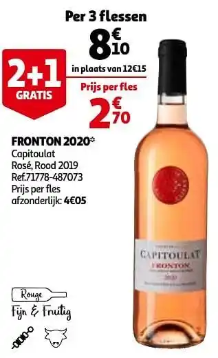 Auchan Fronton 2020 capitoulat rosé rood 2019 aanbieding