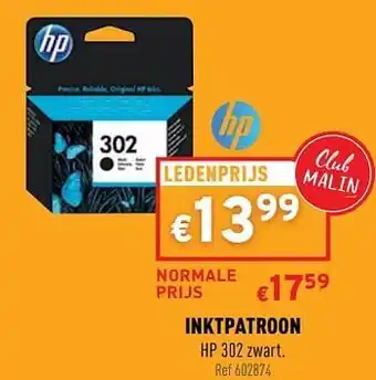 Trafic Inktpatroon hp 302 zwart aanbieding