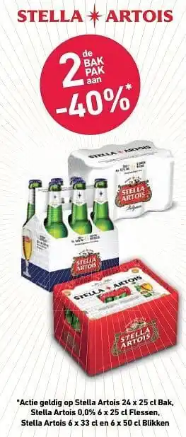 Alvo Stella artois 2 de bak pak aan -40% aanbieding