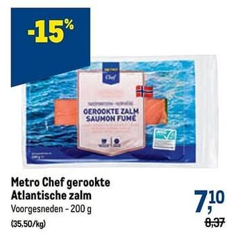 Makro Metro chef gerookte atlantische zalm aanbieding