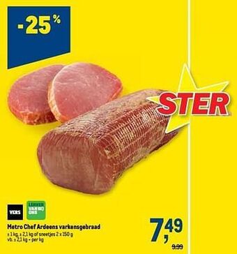 Makro Metro chef ardeens varkensgebraad aanbieding