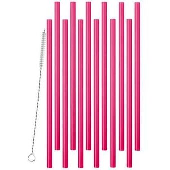 Makro Metaltex Rietjes herbruikbaar 21 cm fuchsia aanbieding