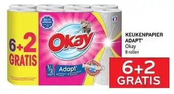 Alvo Keukenpapier adapt’ okay 8 rollen 6+2 gratis aanbieding