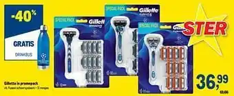 Makro Gillette fusion scheersysteem + 11 mesjes aanbieding