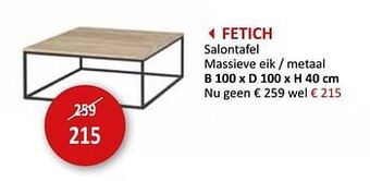 Weba Fetich salontafel aanbieding
