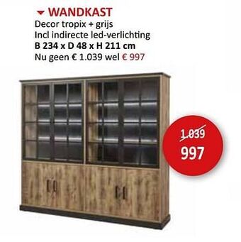 Weba Wandkast decor tropix + grijs aanbieding