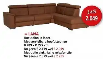 Lana hoeksalon in leder