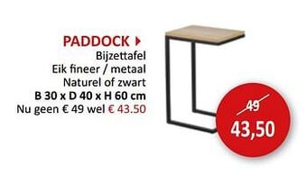 Paddock bijzettafel